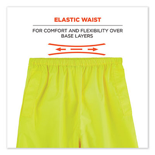 ergodyne GloWear 8916 Class E Lightweight Hi-Vis Rain Pants, Small, Lime (25342)