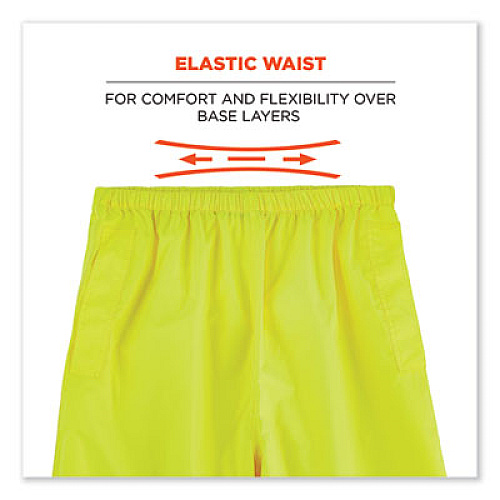 ergodyne GloWear 8916 Class E Lightweight Hi-Vis Rain Pants, X-Large, Lime (25345)
