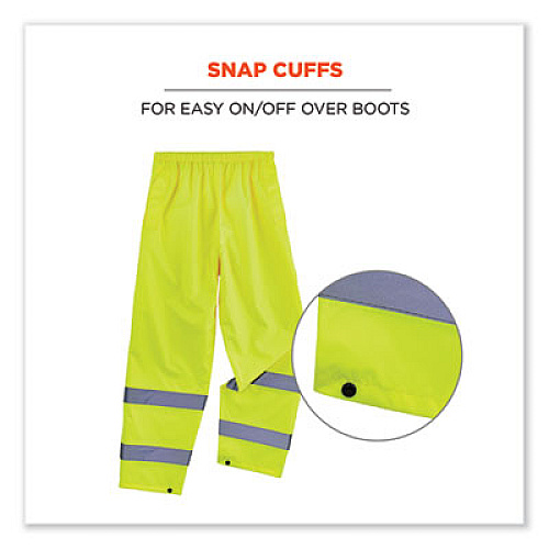 ergodyne GloWear 8916 Class E Lightweight Hi-Vis Rain Pants, 2X-Large, Lime (25346)