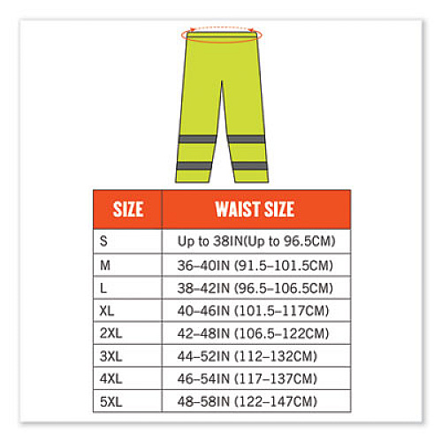 ergodyne GloWear 8916 Class E Lightweight Hi-Vis Rain Pants, 2X-Large, Lime (25346)