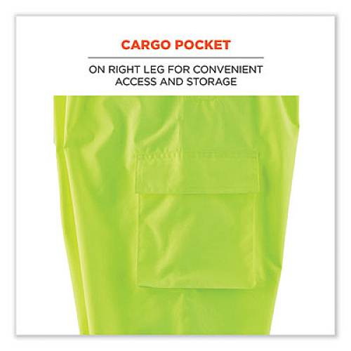 ergodyne GloWear 8915BK Class E Hi-Vis Rain Pants Black Bottom, 3X-Large, Lime (25427)