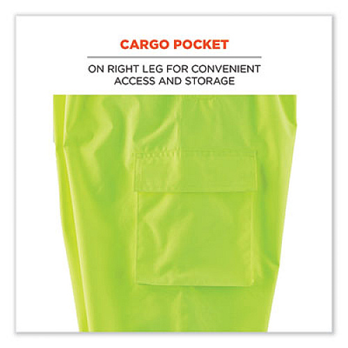 ergodyne GloWear 8915BK Class E Hi-Vis Rain Pants Black Bottom, 4X-Large, Lime (25428)