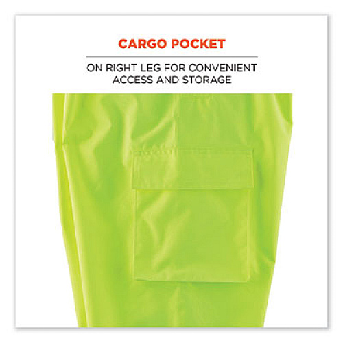 ergodyne GloWear 8915BK Class E Hi-Vis Rain Pants Black Bottom, 5X-Large, Lime (25429)