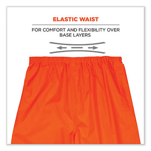 ergodyne GloWear 8916 Class E Lightweight Hi-Vis Rain Pants, Large, Orange (25444)