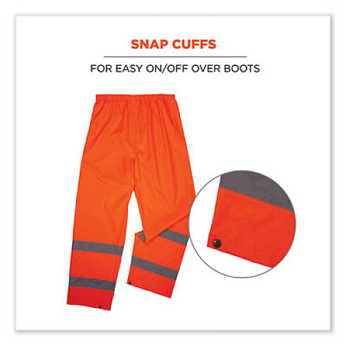 ergodyne GloWear 8916 Class E Lightweight Hi-Vis Rain Pants, X-Large, Orange (25445)