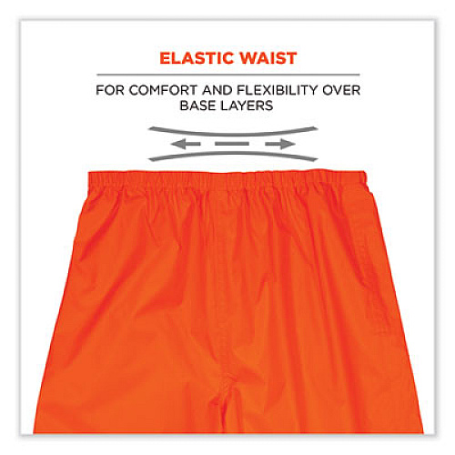 ergodyne GloWear 8916 Class E Lightweight Hi-Vis Rain Pants, 4X-Large, Orange (25448)