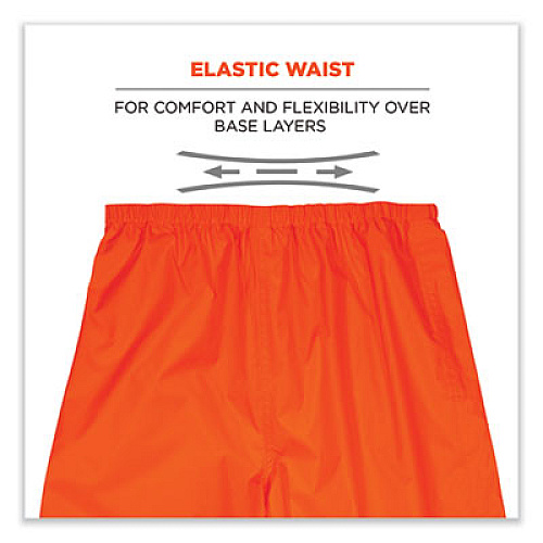 ergodyne GloWear 8916 Class E Lightweight Hi-Vis Rain Pants, 5X-Large, Orange (25449)