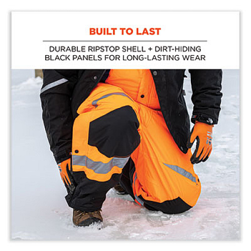 ergodyne GloWear 8928 Class E Hi-Vis Insulated Bibs, X-Large, Lime (25525)