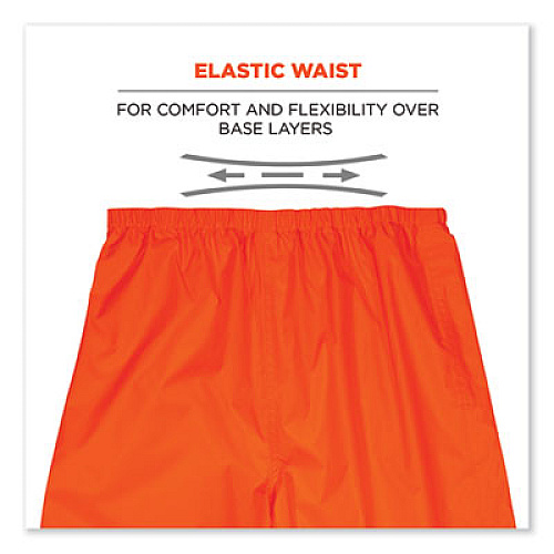 ergodyne GloWear 8916 Class E Lightweight Hi-Vis Rain Pants, Small, Orange (25442)