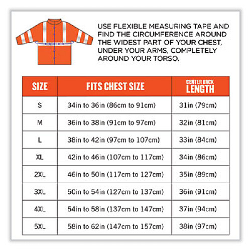 ergodyne GloWear 8384 Class 3 Hi-Vis Quilted Thermal Parka, Large, Orange (25574)
