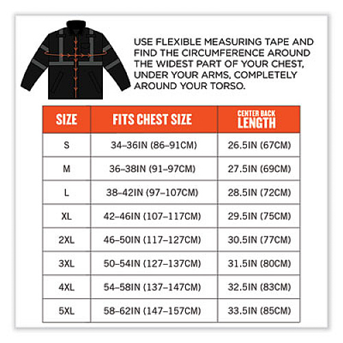 ergodyne GloWear 8377EV Non-Certified Hi-Vis Quilted Bomber Jacket, Black, 3X-Large (25647)