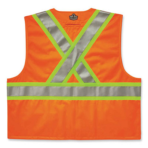 ergodyne GloWear 8235ZX Class 2 Two-Tone X-Back Vest, Polyester, Small/Medium, Orange (26183)