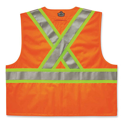 ergodyne GloWear 8235ZX Class 2 Two-Tone X-Back Vest, Polyester, 4X-Large/5X-Large, Orange (26189)