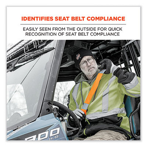 ergodyne GloWear 8004 Hi-Vis Seat Belt Cover, 6" x 18.5", Orange (29041)