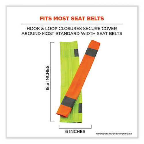 ergodyne GloWear 8004 Hi-Vis Seat Belt Cover, 6" x 18.5", Orange (29041)