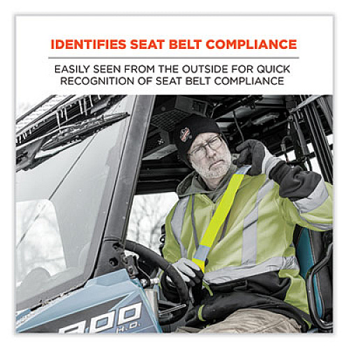 ergodyne GloWear 8004 Hi-Vis Seat Belt Cover, 6" x 18.5", Lime (29043)