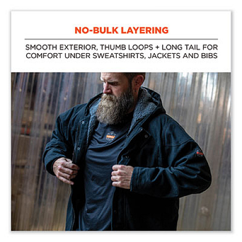 ergodyne N-Ferno 6435 Midweight Long Sleeve Base Layer Shirt, Large, Black (40204)