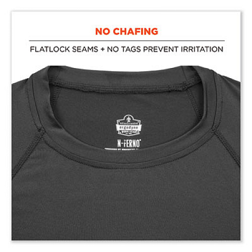 ergodyne N-Ferno 6436 Long Sleeve Lightweight Base Layer Shirt, Large, Black (40234)