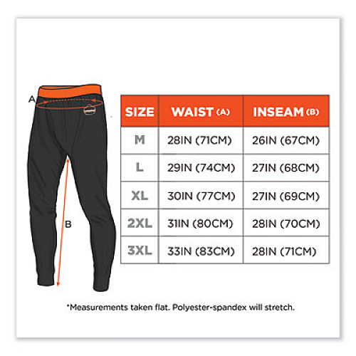 ergodyne N-Ferno 6481 Lightweight Base Layer Pants, 2X-Large, Black (40836)