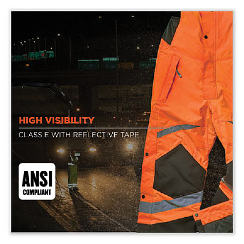 ergodyne GloWear 8928 Class E Hi-Vis Insulated Bibs, 2X-Large, Orange (25636)