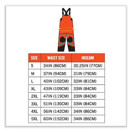 ergodyne GloWear 8928 Class E Hi-Vis Insulated Bibs, 2X-Large, Orange (25636)