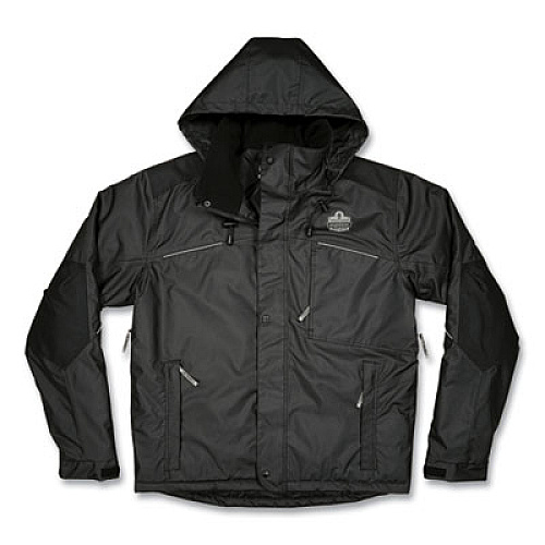 ergodyne N-Ferno 6467 Winter Work Jacket with 300D Polyester Shell, 3X-Large, Black (41127)
