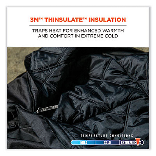 ergodyne N-Ferno 6471 Thermal Bibs with 500D Nylon Shell, 2X-Large, Black (41216)