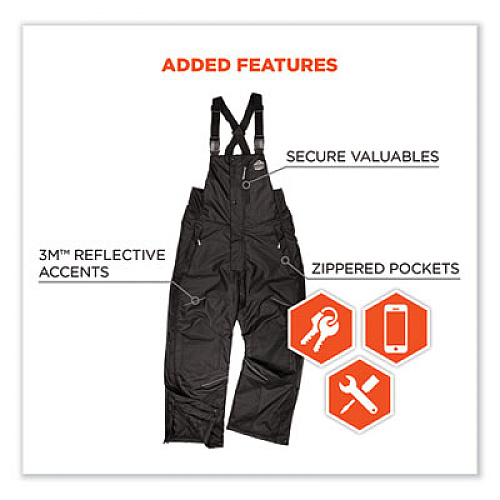ergodyne N-Ferno 6472 Thermal Bib with 300D Oxford Shell, Small, Black (41222)