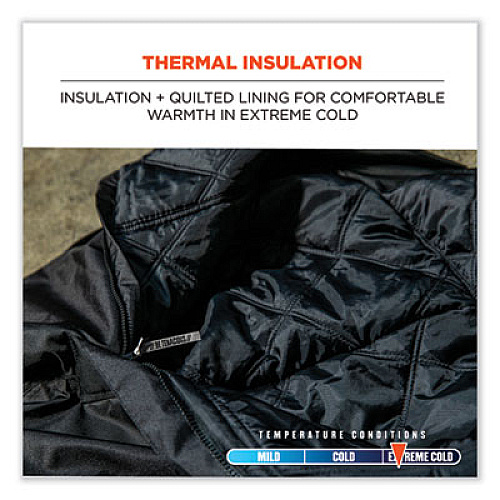 ergodyne N-Ferno 6472 Thermal Bib with 300D Oxford Shell, Large, Black (41224)