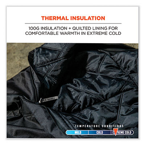 ergodyne N-Ferno 6472 Thermal Bib with 300D Oxford Shell, X-Large, Black (41225)