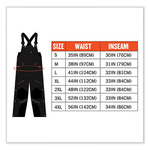 ergodyne N-Ferno 6472 Thermal Bib with 300D Oxford Shell, X-Large, Black (41225)