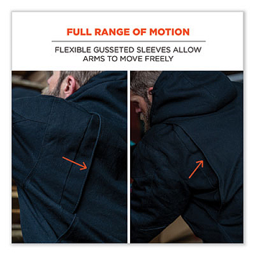ergodyne N-Ferno 6468 Duck Canvas Work Jacket, Small, Black (41232)
