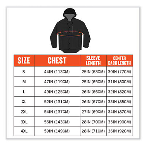 ergodyne N-Ferno 6468 Duck Canvas Work Jacket, Large, Black (41234)