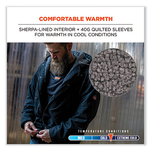 ergodyne N-Ferno 6468 Duck Canvas Work Jacket, 3X-Large, Black (41237)
