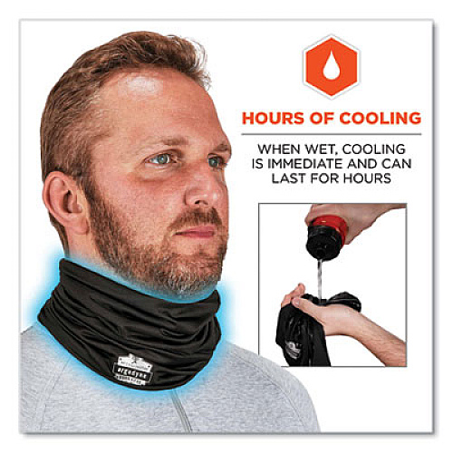 ergodyne Chill-Its 6487 Cooling Performance Knit Multi-Band, Polyester/Spandex, One Size Fits Most, Black (42126)