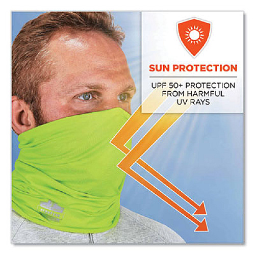 ergodyne Chill-Its 6487 Cooling Performance Knit Multi-Band, Polyester/Spandex, One Size Fits Most, Hi-Vis Lime (42127)