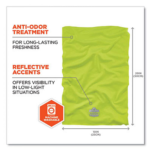 ergodyne Chill-Its 6487 Cooling Performance Knit Multi-Band, Polyester/Spandex, One Size Fits Most, Hi-Vis Lime (42127)