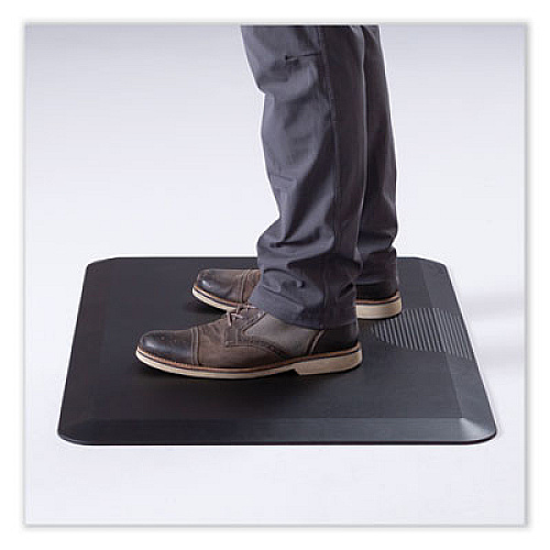 Safco Anti-Fatigue Mat, Rectangular, Black Textured Surface, 24" x 36" (2111BL)
