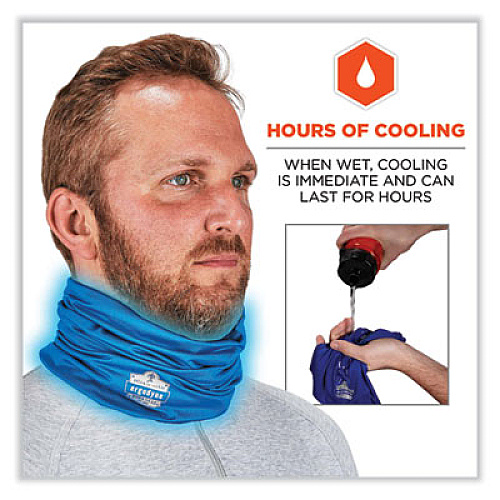 ergodyne Chill-Its 6487 Cooling Performance Knit Multi-Band, Polyester/Spandex, One Size Fits Most, Blue (42129)