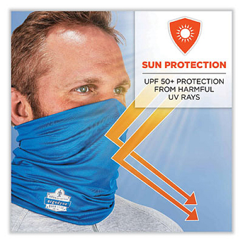 ergodyne Chill-Its 6487 Cooling Performance Knit Multi-Band, Polyester/Spandex, One Size Fits Most, Blue (42129)