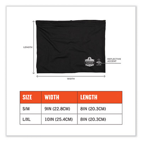 ergodyne Chill-Its 6489 2-Layer Cooling Performance Knit Multi-Band, Polyester/Spandex, Small/Medium, Black (42142)