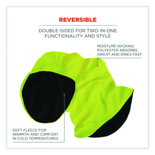 ergodyne N-Ferno 6491 Reversible Thermal Fleece + Poly Multi-Band, One Size Fits Most, Lime (42320)