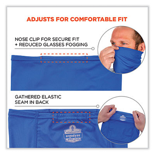 ergodyne Chill-Its 6483 Cooling Neck Gaiter Bandana Pocket, Polyester/Spandex, Small/Medium, Blue (42133)