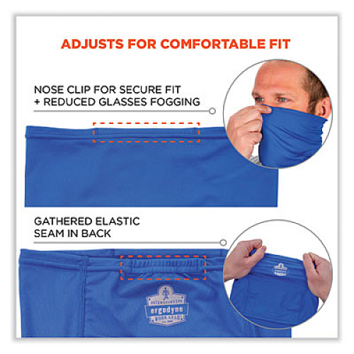 ergodyne Chill-Its 6483 Cooling Neck Gaiter Bandana Pocket, Polyester/Spandex, Large/X-Large, Blue (42134)