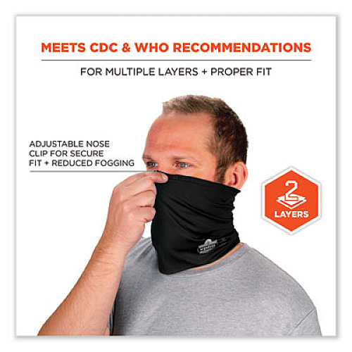 ergodyne Chill-Its 6489 2-Layer Cooling Performance Knit Multi-Band, Polyester/Spandex, Small/Medium, Black (42142)
