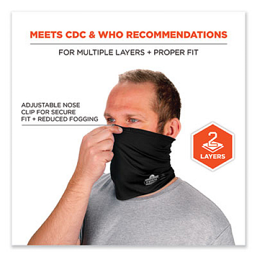 ergodyne Chill-Its 6489 2-Layer Cooling Performance Knit Multi-Band, Polyester/Spandex, Large/X-Large, Black (42143)