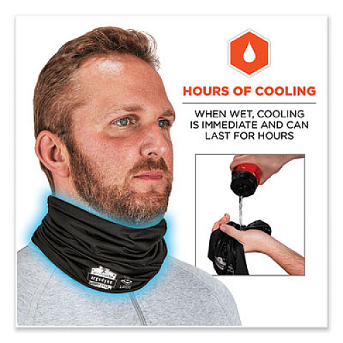 ergodyne Chill-Its 6489 2-Layer Cooling Performance Knit Multi-Band, Polyester/Spandex, Large/X-Large, Black (42143)