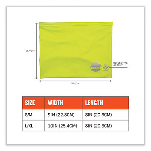 ergodyne Chill-Its 6489 2-Layer Cooling Performance Knit Multi-Band, Polyester/Spandex, Small/Medium, Hi-Vis Lime (42144)