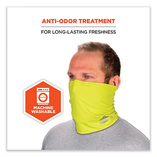 ergodyne Chill-Its 6489 2-Layer Cooling Performance Knit Multi-Band, Polyester/Spandex, Large/X-Large, Hi-Vis Lime (42145)