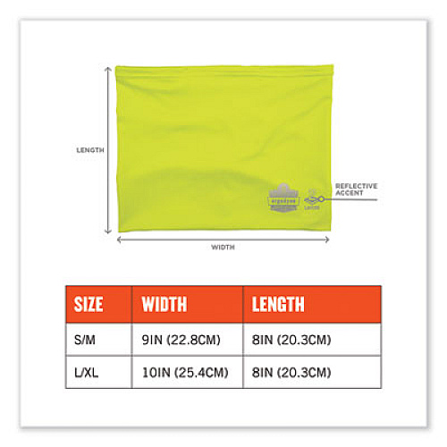 ergodyne Chill-Its 6489 2-Layer Cooling Performance Knit Multi-Band, Polyester/Spandex, Large/X-Large, Hi-Vis Lime (42145)